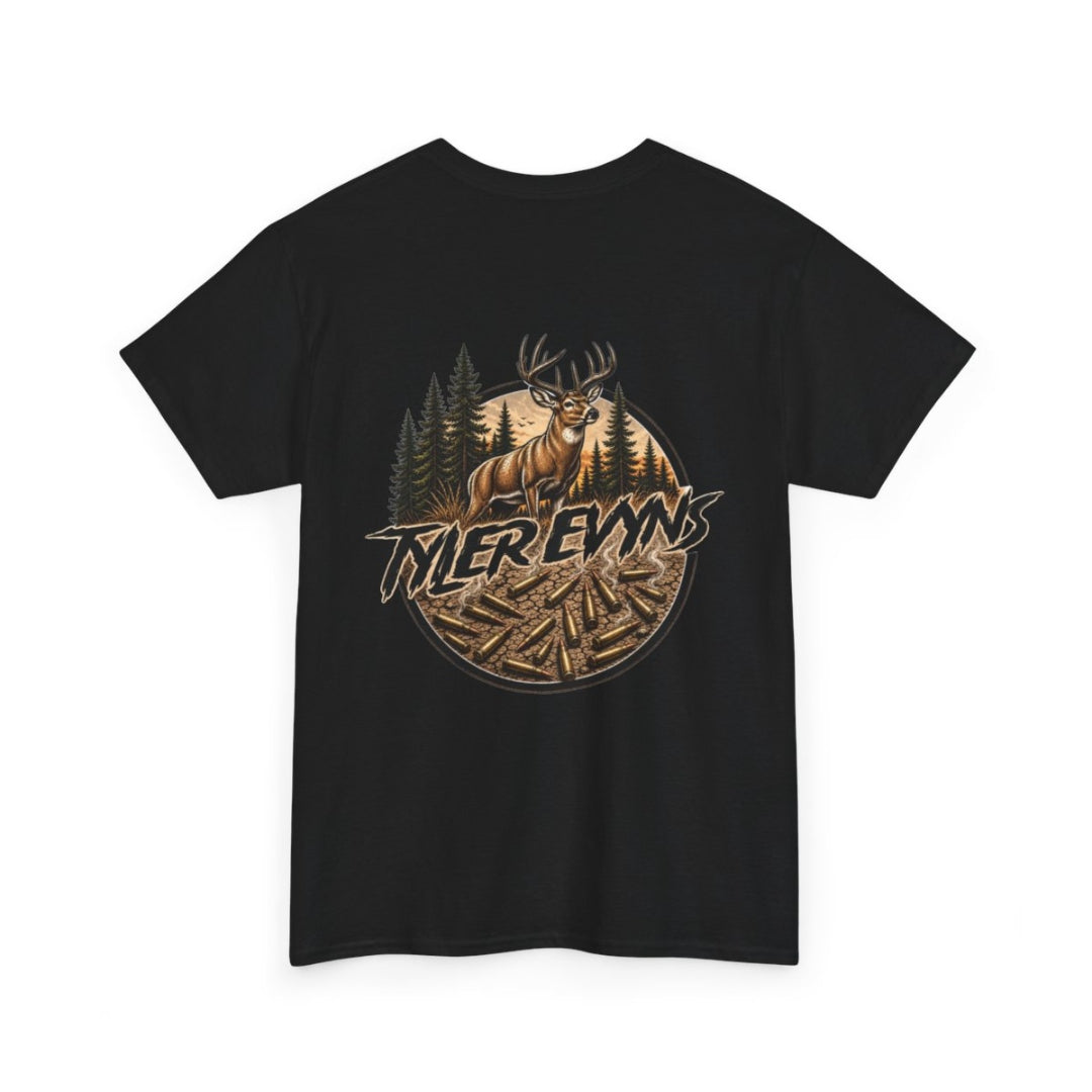 Black Tyler Evyns Deer Collection t-shirt, back view